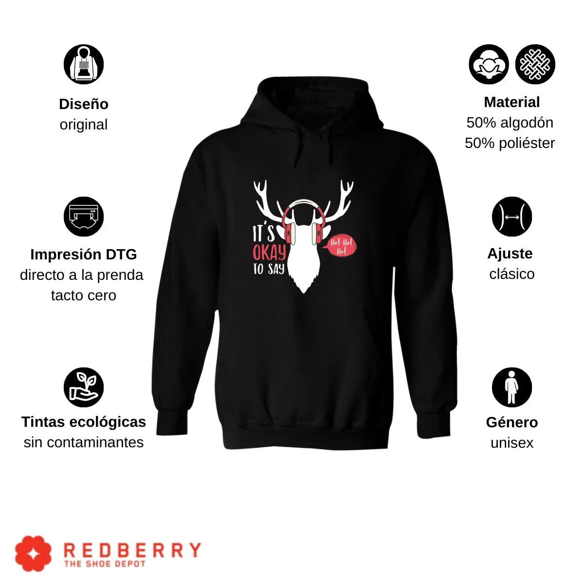 Sudadera Deportiva Hombre Navideña Hoodie 001