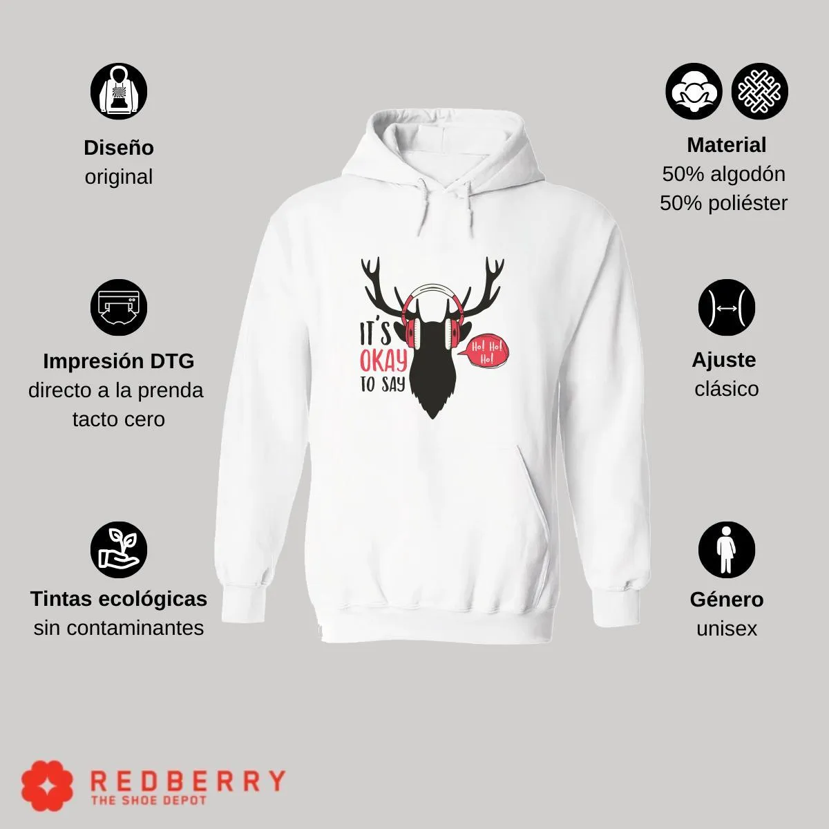 Sudadera Deportiva Hombre Navideña Hoodie 001