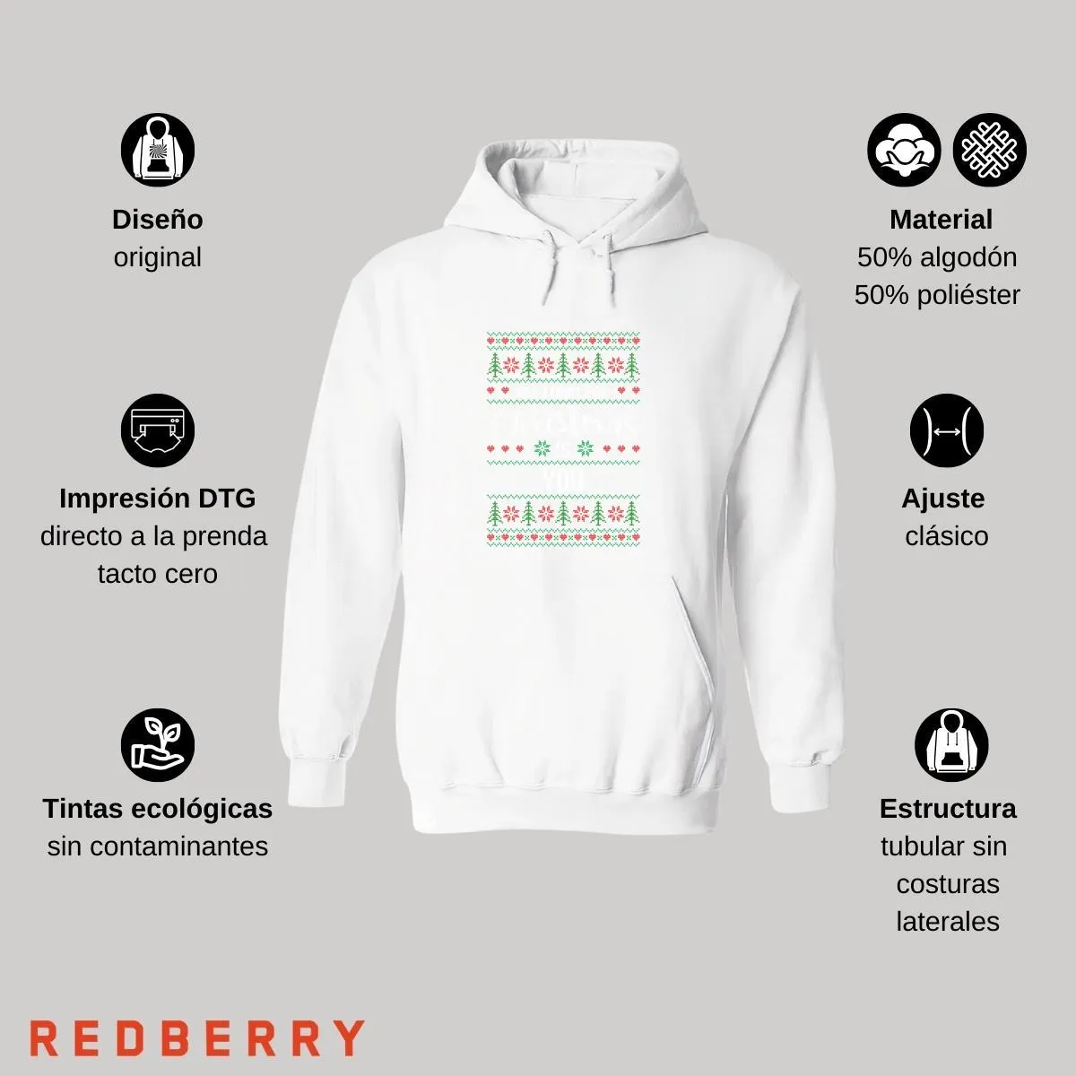 Sudadera Deportiva Mujer Navideña Hoodie 022