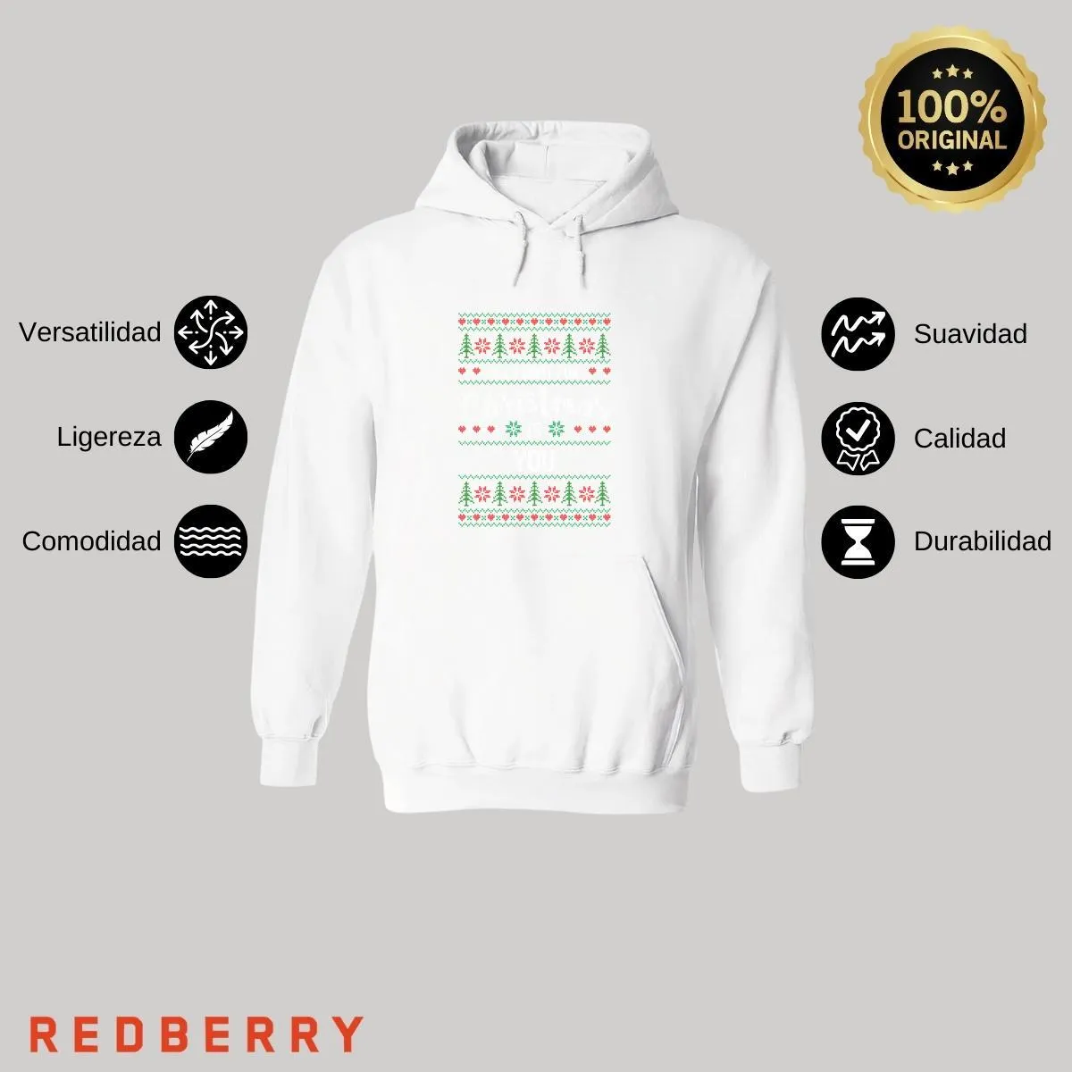Sudadera Deportiva Mujer Navideña Hoodie 022