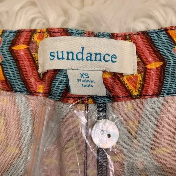Sundance Kalini linen blend print shorts XS New, no tag