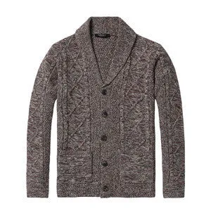 Sweater Men Autumn Winter Turn-down Collar Knitted Cardigans Pull Homme Plus Size