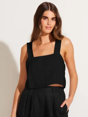 Tallows Crop Top in Black EcoLinen