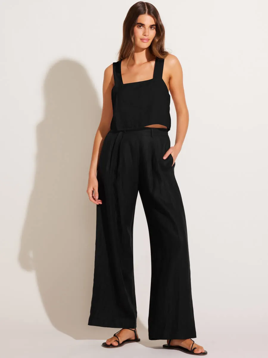 Tallows Crop Top in Black EcoLinen