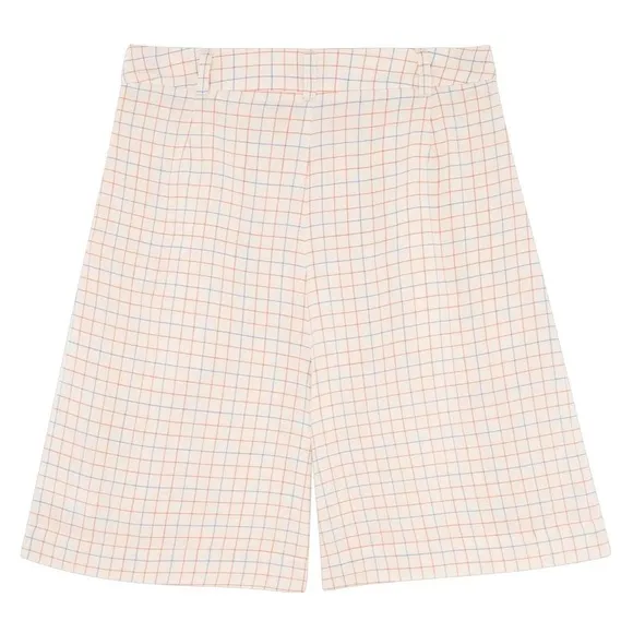 The Tiny Big Sister Grid Bermuda Shorts Linen Size Uk 36 Small