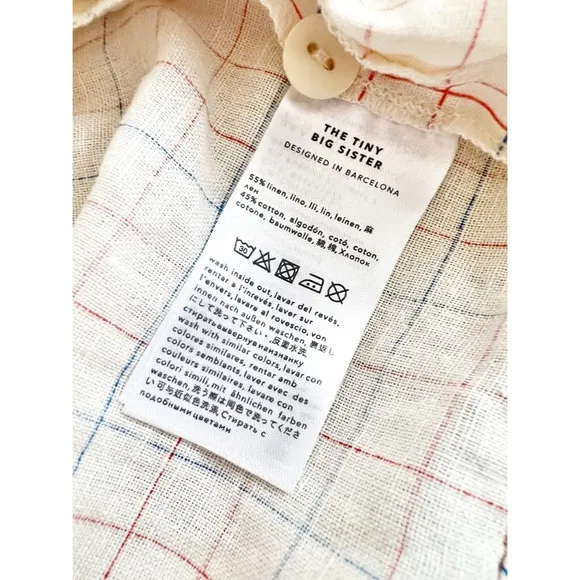 The Tiny Big Sister Grid Bermuda Shorts Linen Size Uk 36 Small