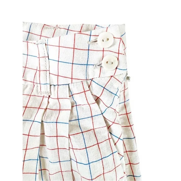 The Tiny Big Sister Grid Bermuda Shorts Linen Size Uk 36 Small