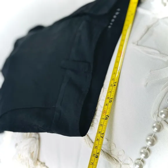 THEORY | 8 | Ruby Black Linen Viscose Lightweight Dress Short Button Cuff Detail