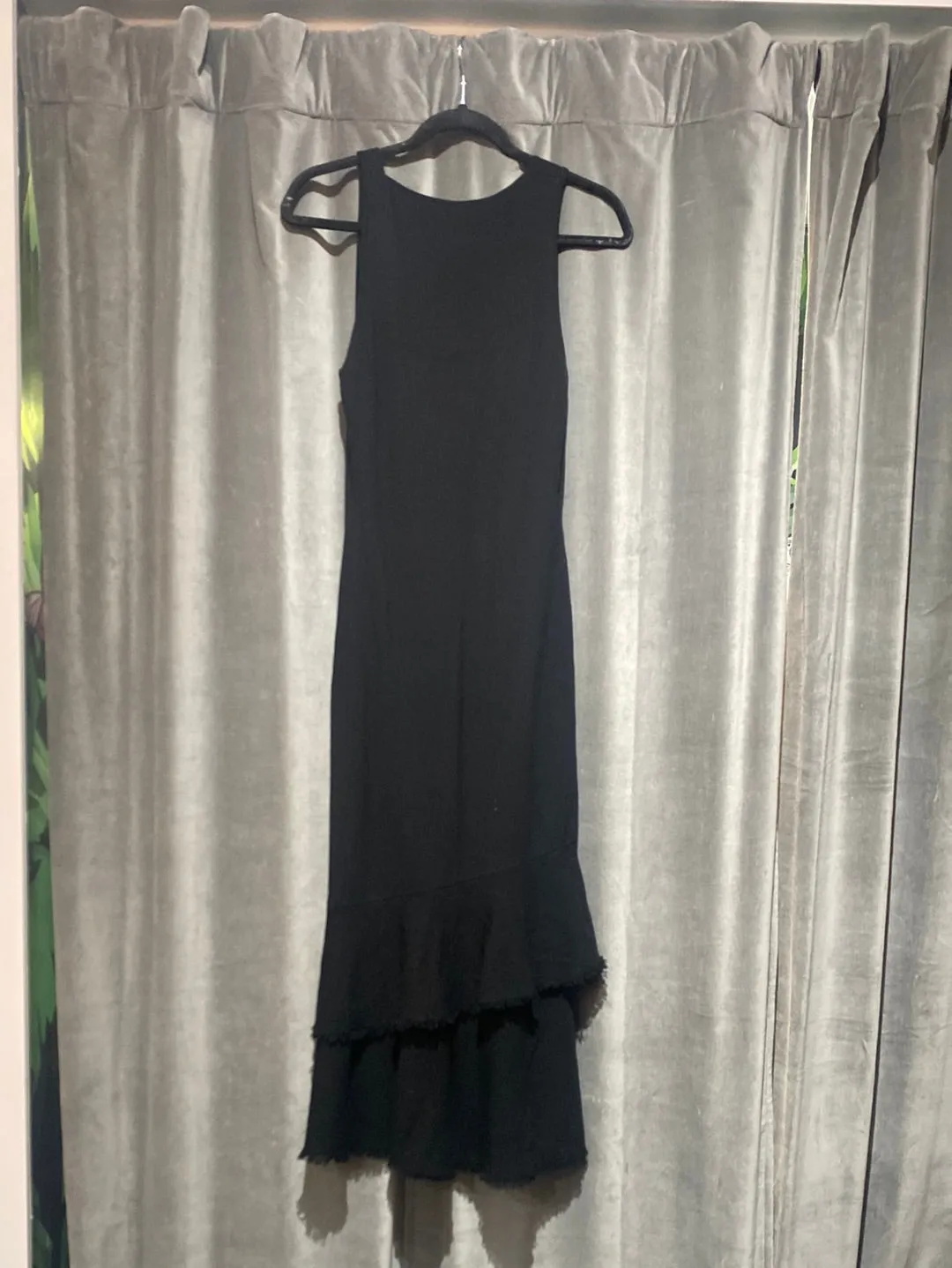Theory Black Sleeveless Knit Unfinished Hem Maxi Dress