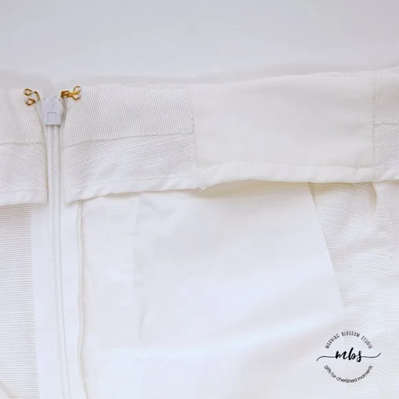 Tory Burch Georgina Silk Linen Cotton Blend High Waist Pleated Shorts
