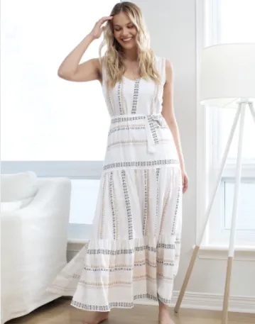 Tribal Maxi Tiered Dress