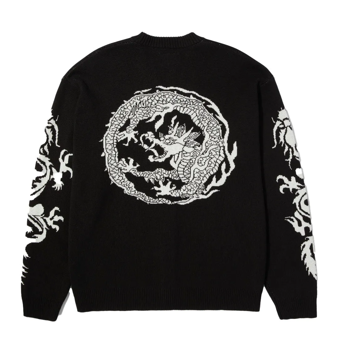 TWIN DRAGON CARDIGAN - BLACK