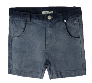 Two tone blue denim shorts by Crew Kids