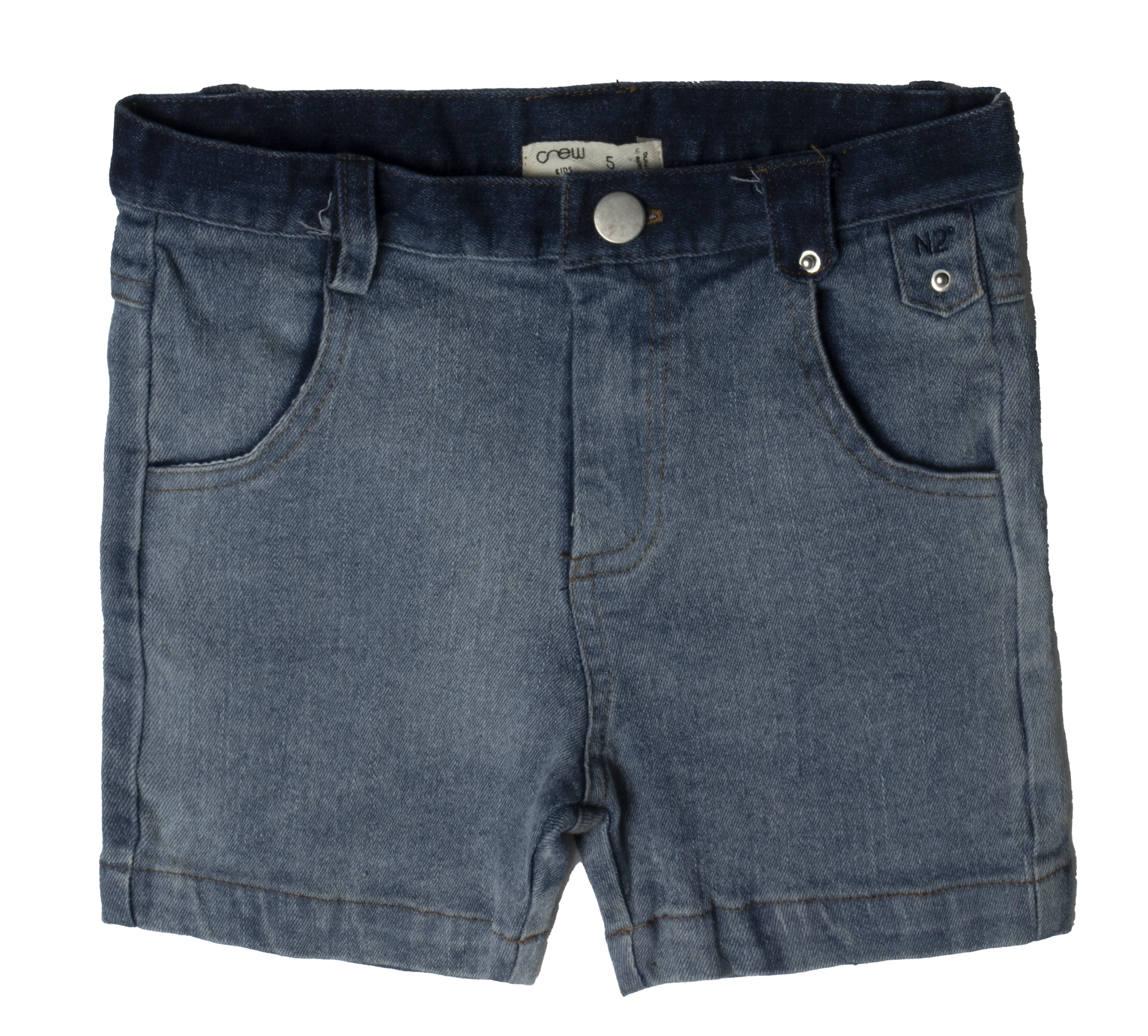 Two tone blue denim shorts by Crew Kids