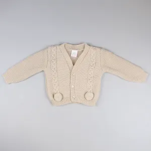 Unisex Baby Cardigan Cable Knit - Beige