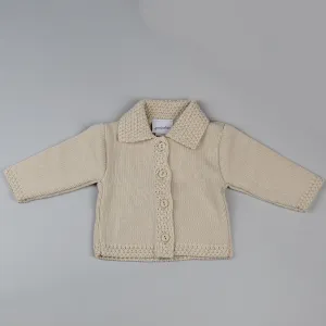 Unisex Baby Cardigan With Collar - Beige