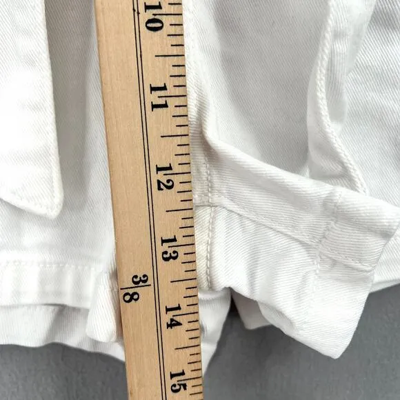 VERONICA BEARD Nori Extra High Rise Shorts Womens 26 White Paperbag Belted Denim