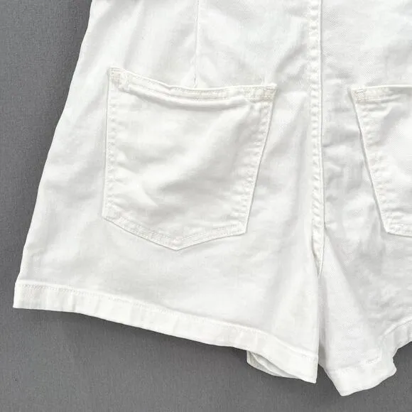 VERONICA BEARD Nori Extra High Rise Shorts Womens 26 White Paperbag Belted Denim
