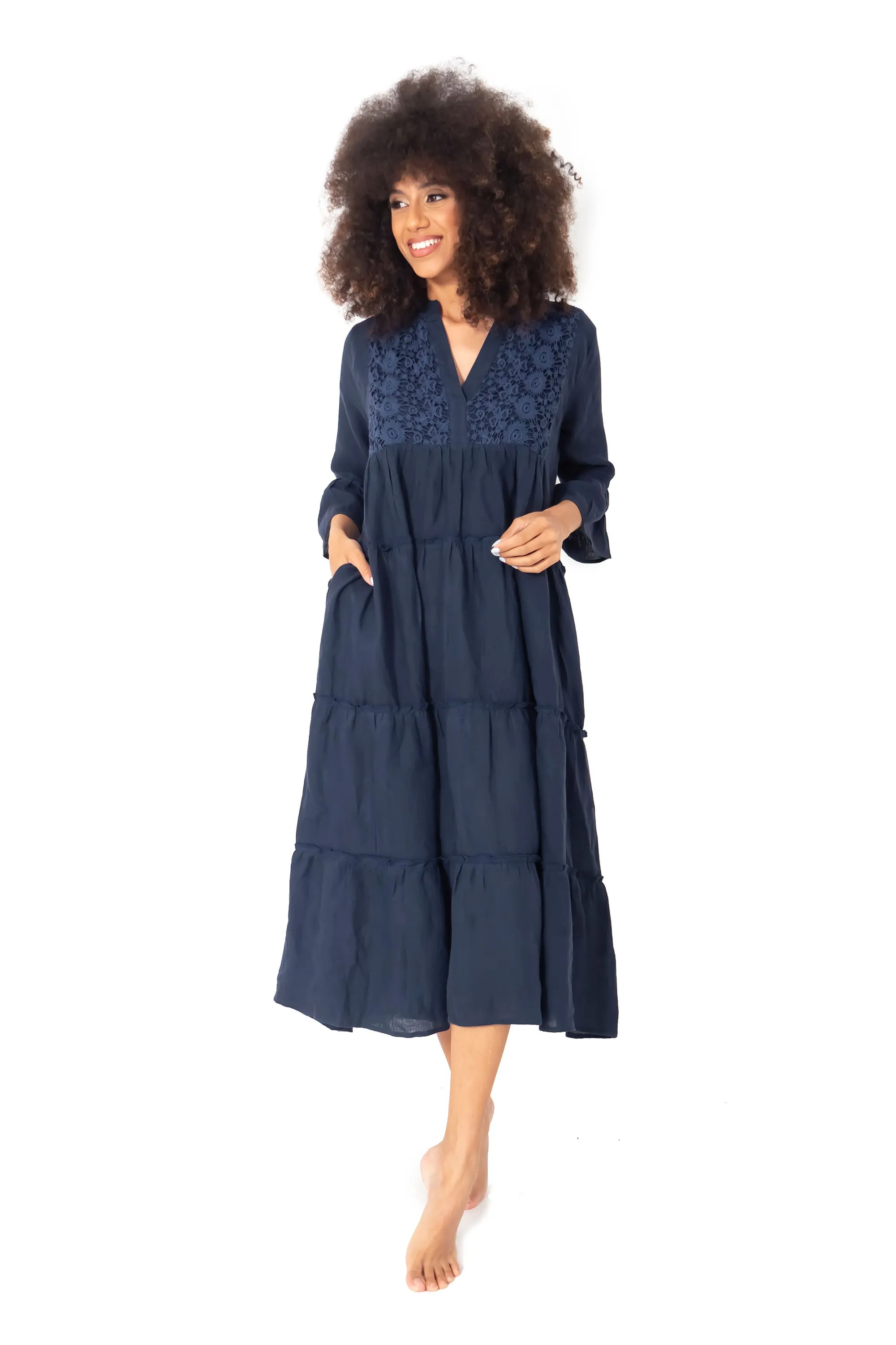 Vestito lungo blu Penny
