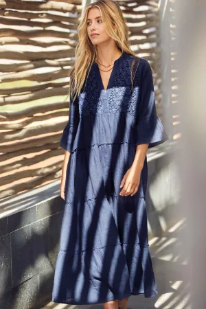 Vestito lungo blu Penny