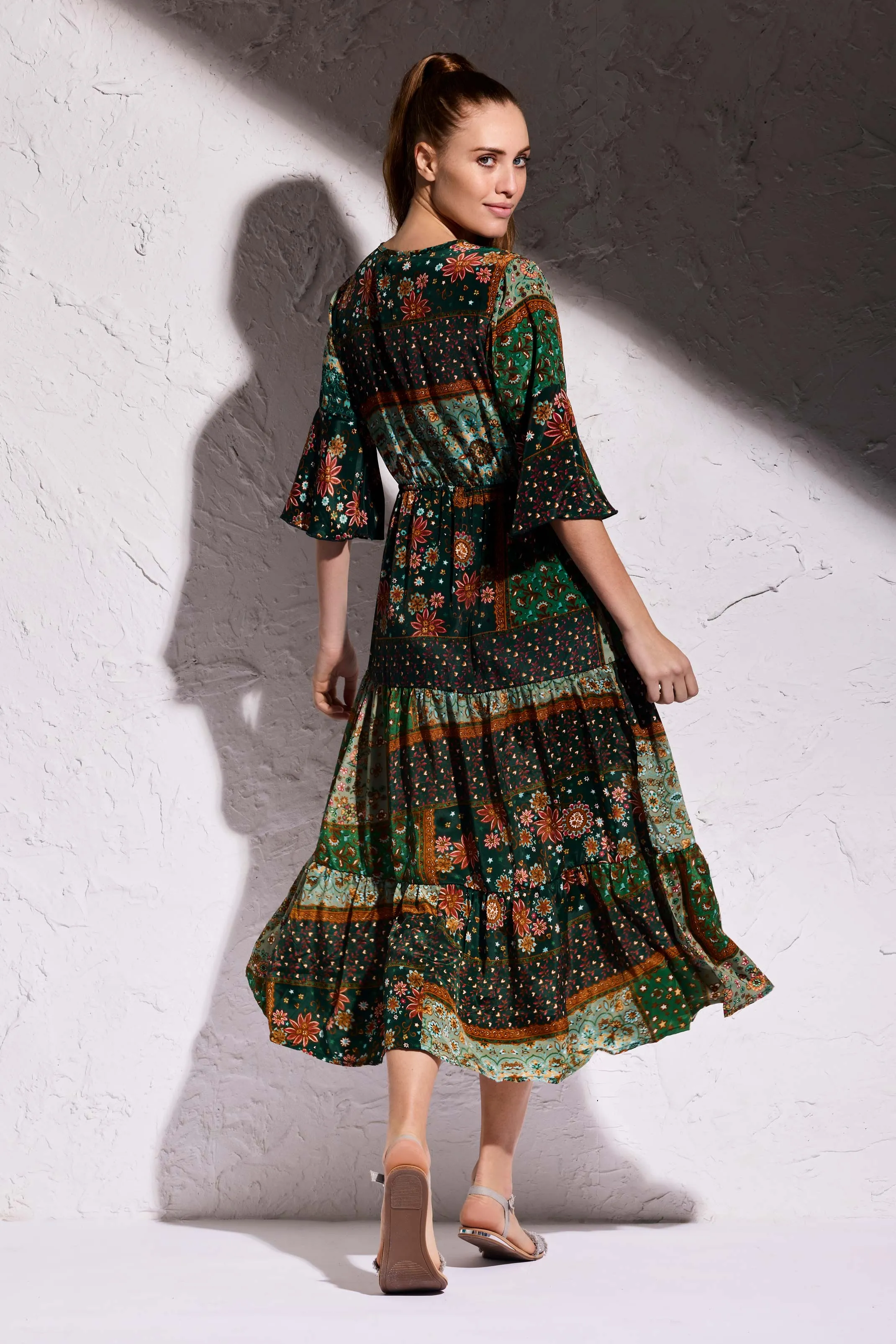 Vestito lungo verde Maya