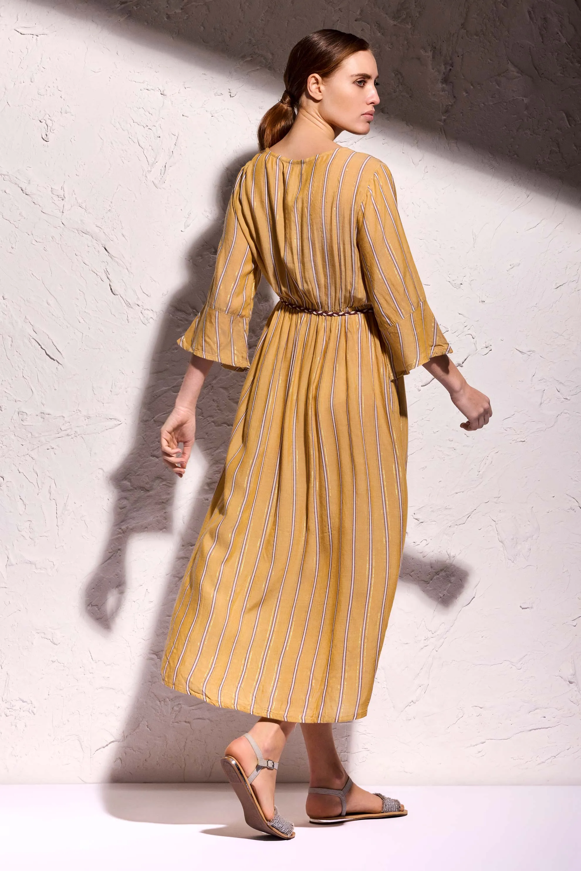 Vestito midi senape Salina