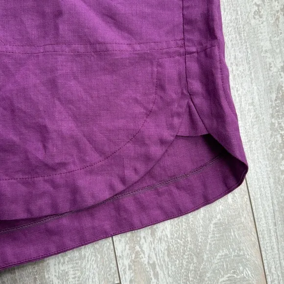 Vilagallo Anthropologie‎ linen shorts purple High Rise