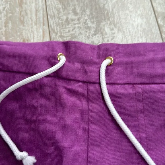 Vilagallo Anthropologie‎ linen shorts purple High Rise