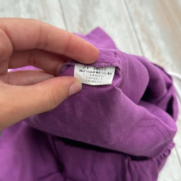 Vilagallo Anthropologie‎ linen shorts purple High Rise