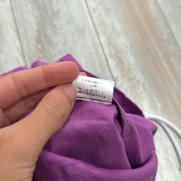 Vilagallo Anthropologie‎ linen shorts purple High Rise