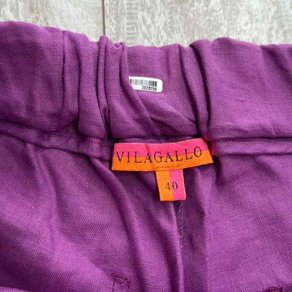 Vilagallo Anthropologie‎ linen shorts purple High Rise