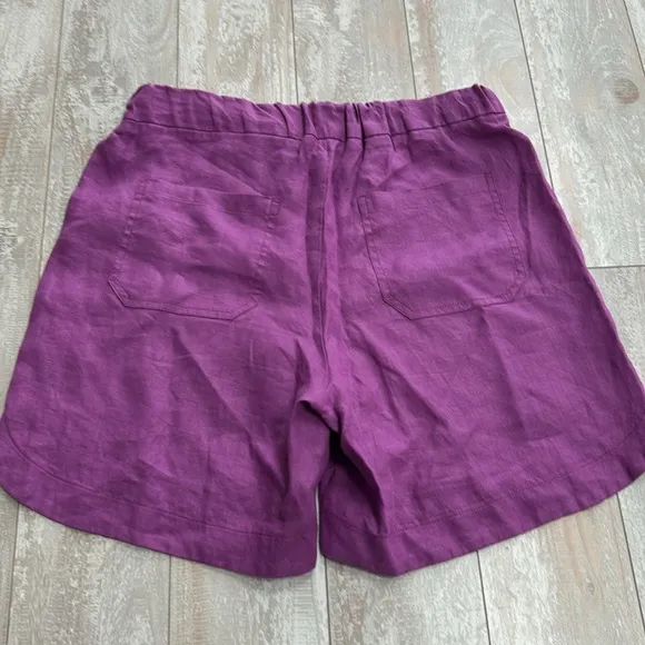 Vilagallo Anthropologie‎ linen shorts purple High Rise