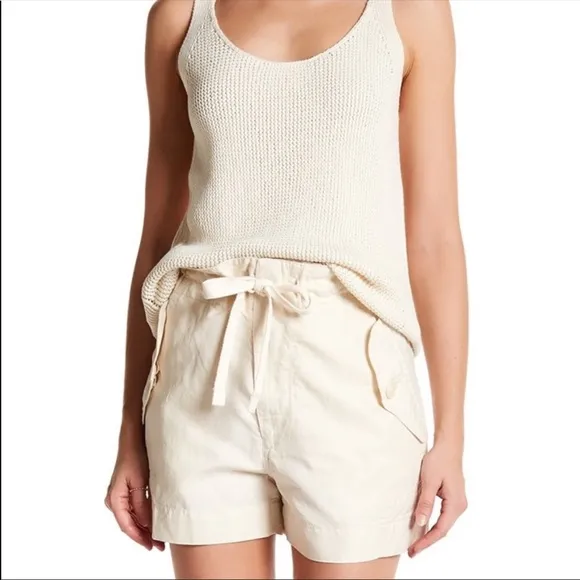 Vince Slouchy Linen Utility Drawstring Shorts M