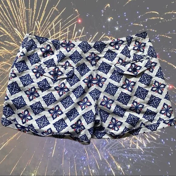 Vineyard Vines Linen Blend Button-up Tie Shorts Sz 2