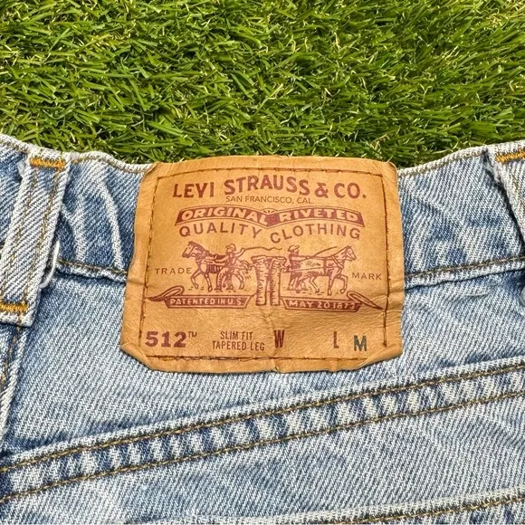Vintage 90s Levi’s 512 Slim Fit Tapered Leg Denim Jean Shorts CUSTOM MADE