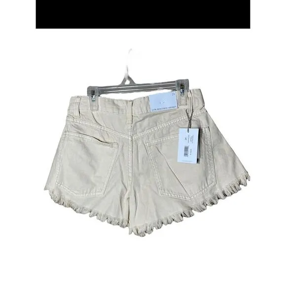WeWoreWhat Low Rise Frayed Shorty Rigid Denim Shorts NWT Size 24