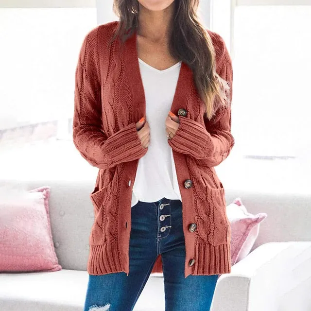 Winter Cardigan Sweater Europe Long-Sleeve Knitwear
