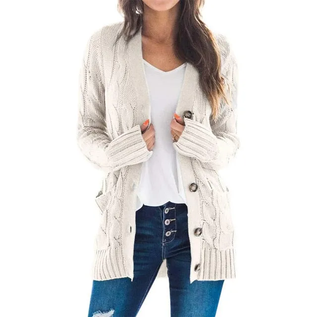 Winter Cardigan Sweater Europe Long-Sleeve Knitwear