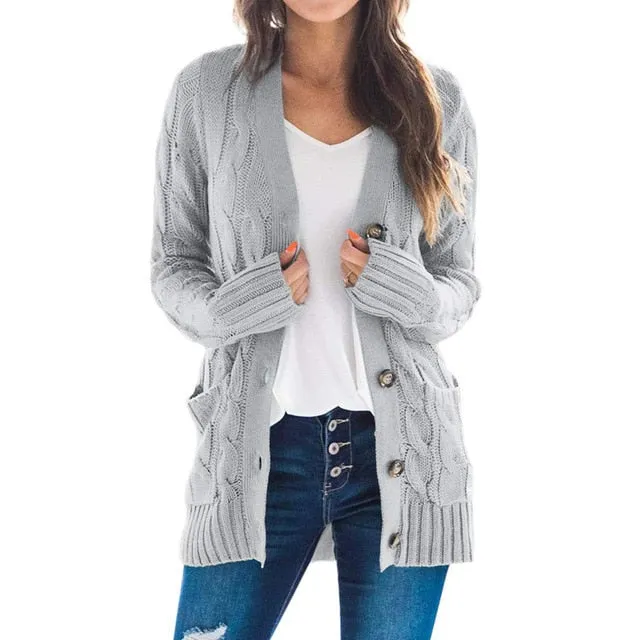 Winter Cardigan Sweater Europe Long-Sleeve Knitwear