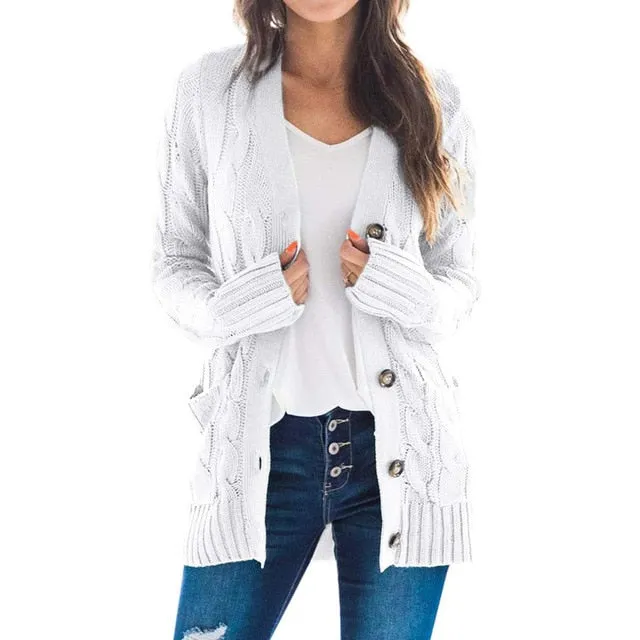 Winter Cardigan Sweater Europe Long-Sleeve Knitwear