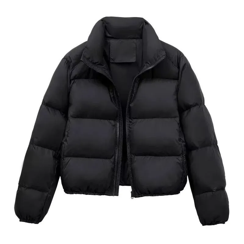 Winter  Cotton Coat Women Short Parkas Warm Zipper Loose Down Warm Jacket Female Top Solid Thick Windproof  Streetwear 2024 New