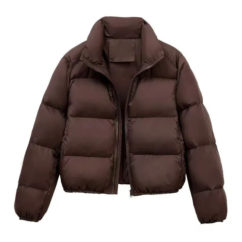 Winter  Cotton Coat Women Short Parkas Warm Zipper Loose Down Warm Jacket Female Top Solid Thick Windproof  Streetwear 2024 New