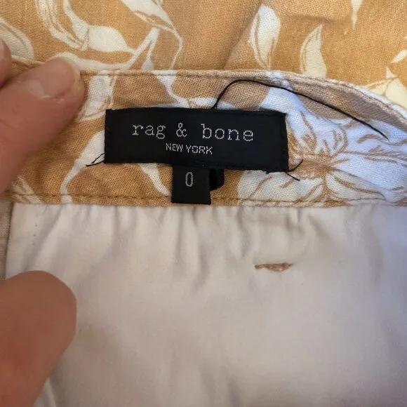 Women's 0 Rag &amp; Bone Ivy Printed Floral Linen Shorts  Zipper Fly