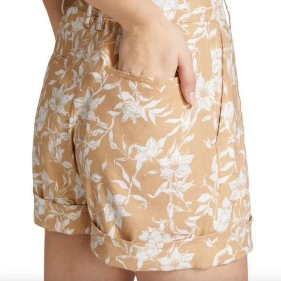 Women's 0 Rag &amp; Bone Ivy Printed Floral Linen Shorts  Zipper Fly