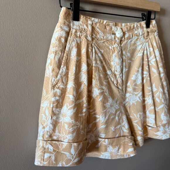 Women's 0 Rag &amp; Bone Ivy Printed Floral Linen Shorts  Zipper Fly