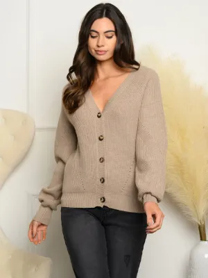 WOMEN'S BUTTON UP LONG SLEEVE CARDIGAN SWEATER