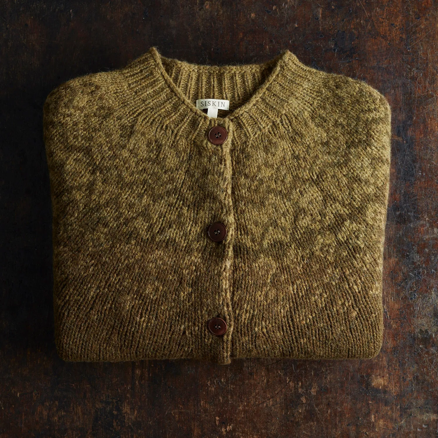 Womens Fauna Cardigan - Lambswool - Olive