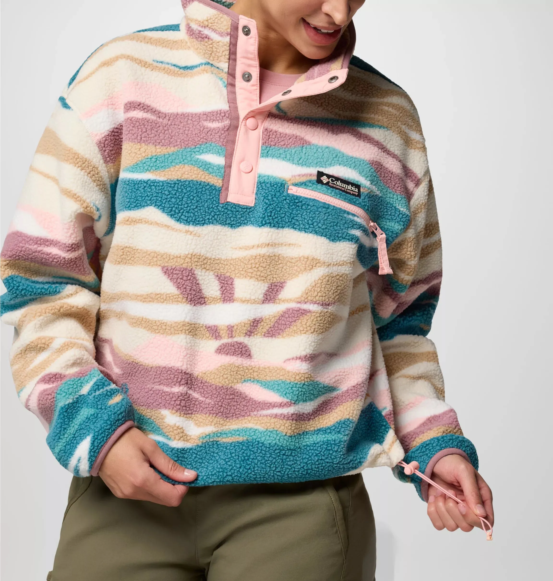 Women's Helvetia™ II Cropped Sherpa Half Snap Printed Fleece