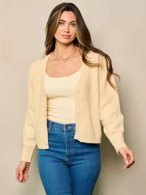 WOMEN'S LONG SLEEVE BUTTON UP KNIT CARDIGAN