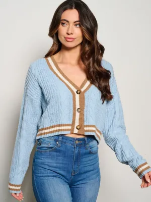 WOMEN'S LONG SLEEVE BUTTON UP KNITTED CARDIGAN